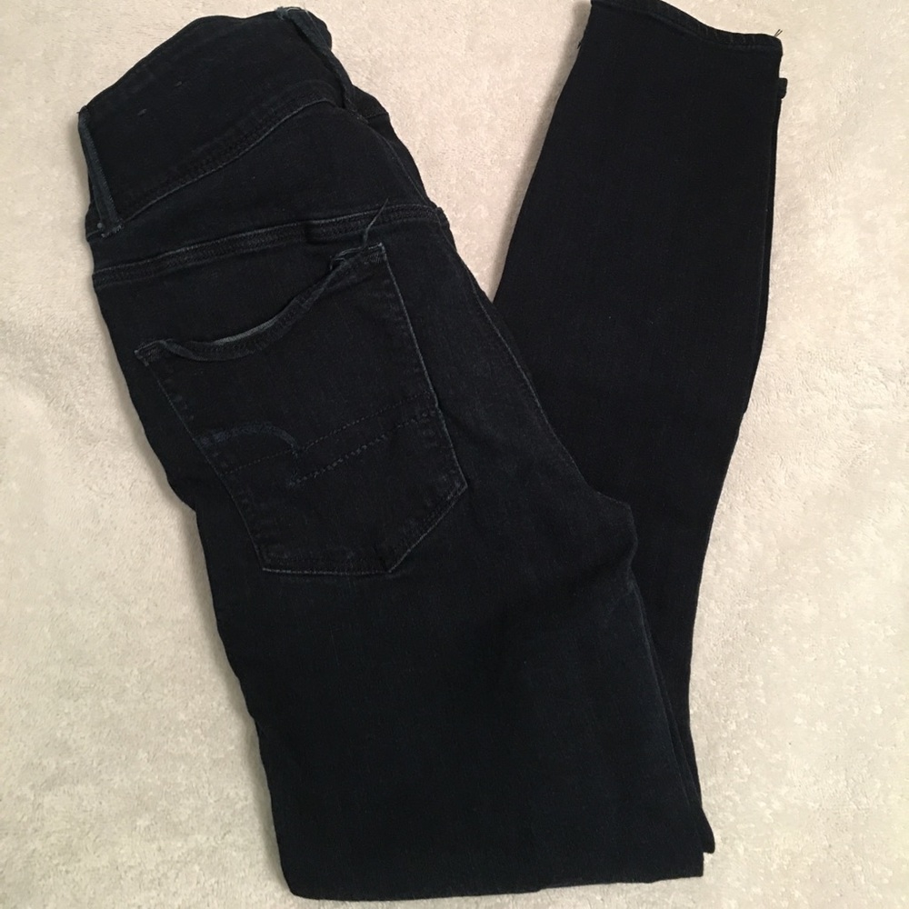 Dark wash super hi-rise jeggings