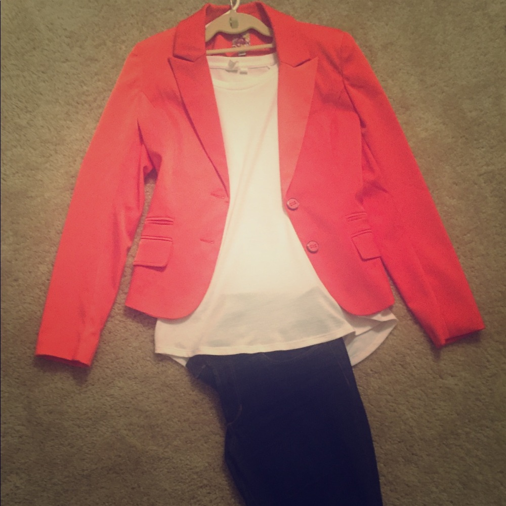 Coral colored blazer