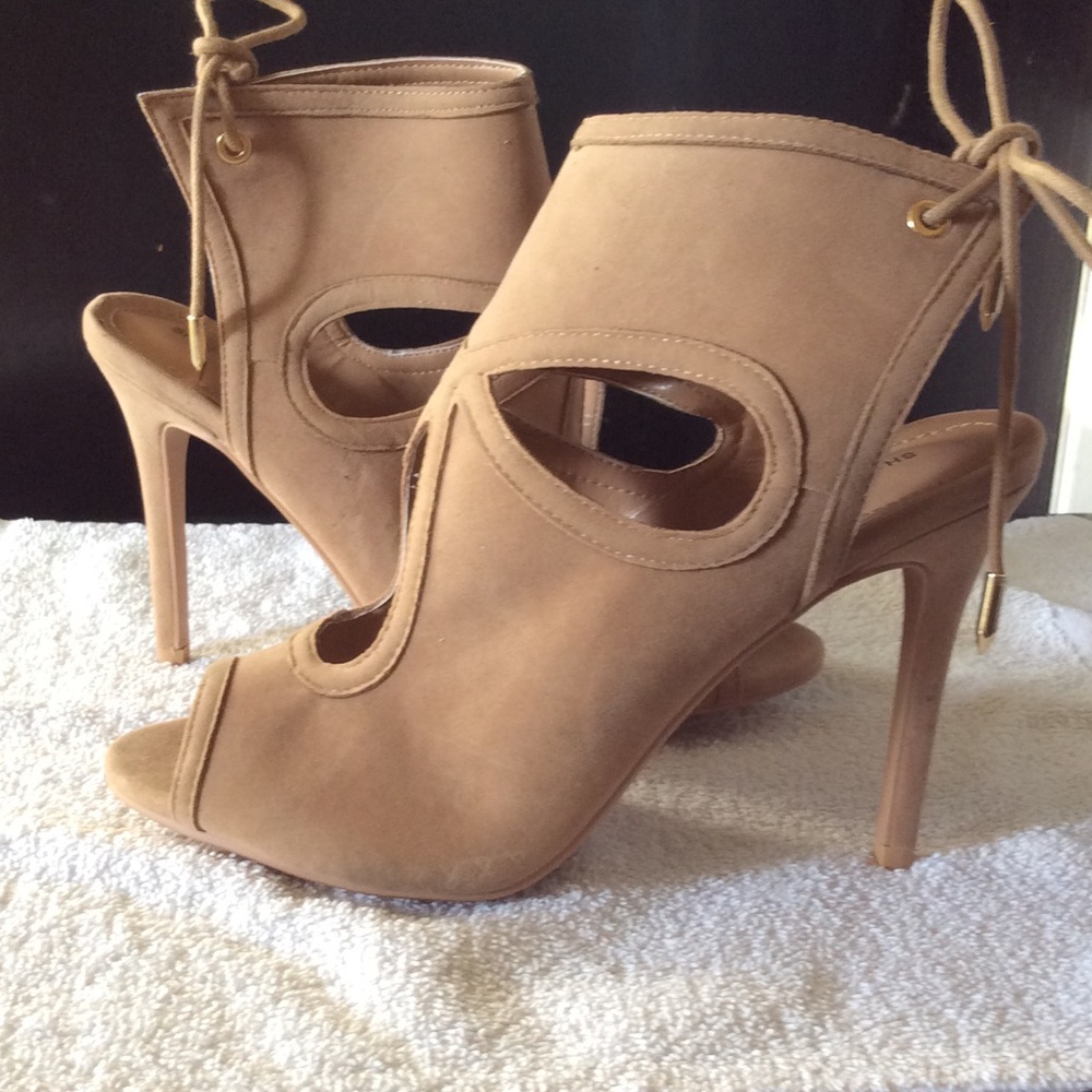 Tan suede heels