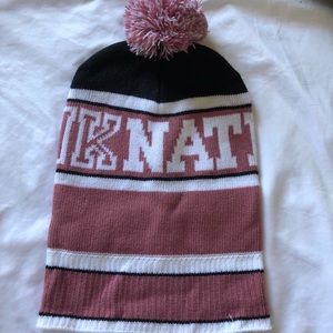 PINK pom beanie