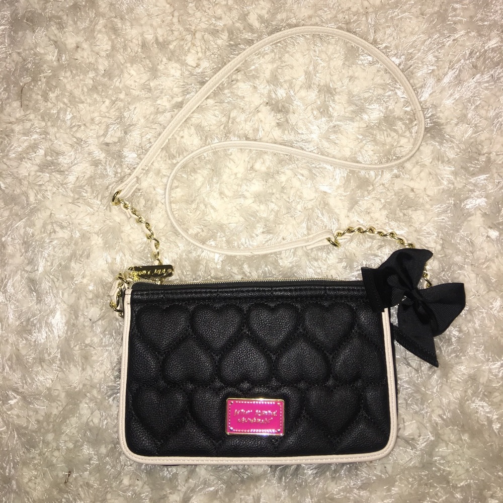 Betsey Johnson Quilted Black Crossbody with Bow