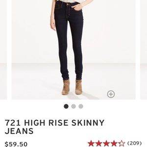 Levi’s black high rise skinny jean
