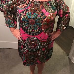 Colorful off the shoulder dress
