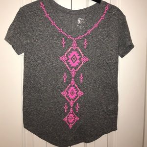 Dark Gray V-neck t-shirt from Justice Size 10