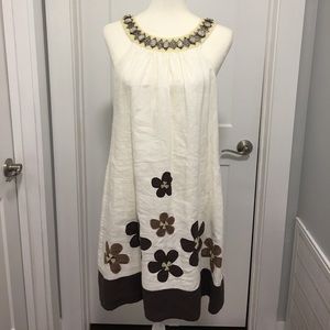 Sue Wong beaded linen dress