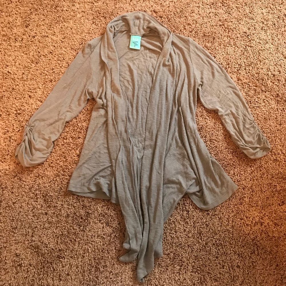 Gray long cardigan