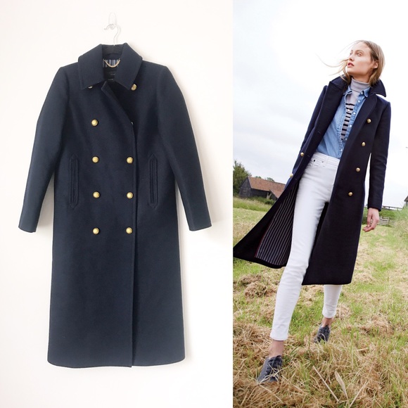 navy double breasted wool coat