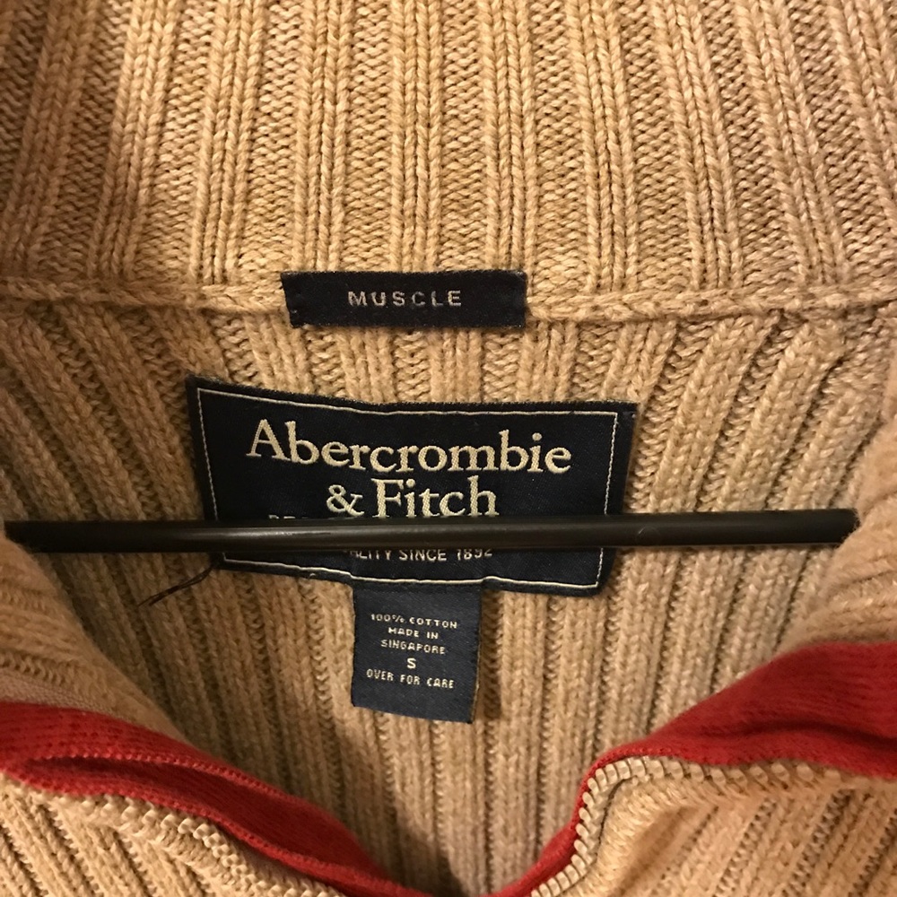Abercrombie & Fitch muscle sweater khaki sz small