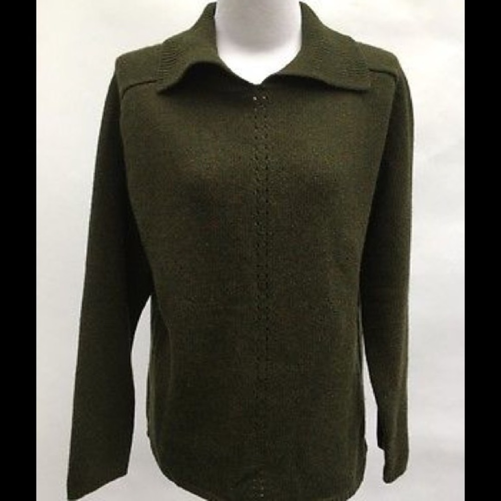 119 The J. Peterman Company Wool Green Sweater M