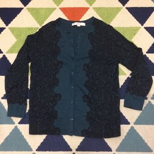 Ann Taylor Sweaters - Ann Taylor 3/4 Sleeve Lace Print Cardigan Ann Taylor Sweaters - Ann Taylor 3/4 Sleeve Lace Print Cardigan
