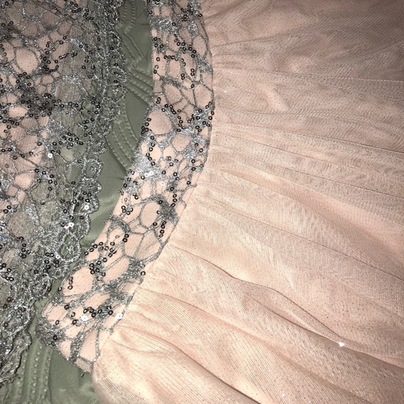 Pink and Silver Sparkly 2 Piece Dress - Picture 4 of 6