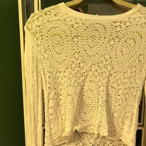 White pattern knit sweater