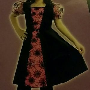 Pink Black Spider Witch Pirate Dress Costume Dance