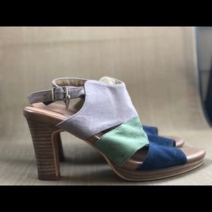 Multi-Colored Faux Suede Sandals