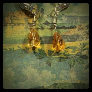 #0133 Citrine Gemstone Briolette Earrings