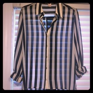 Black and White Blouse