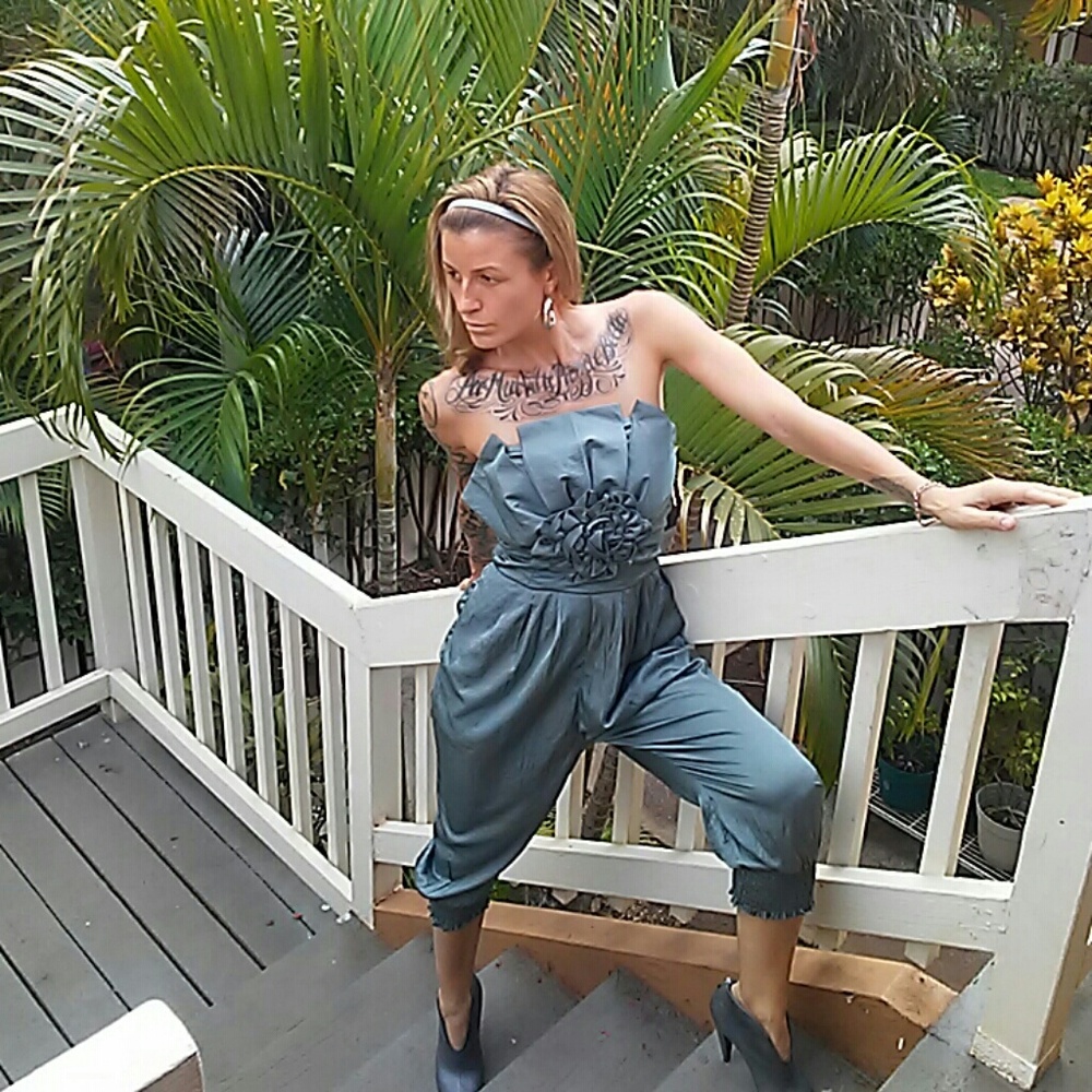 Rayon Gunmetal Grey  Romper Jumpsuit