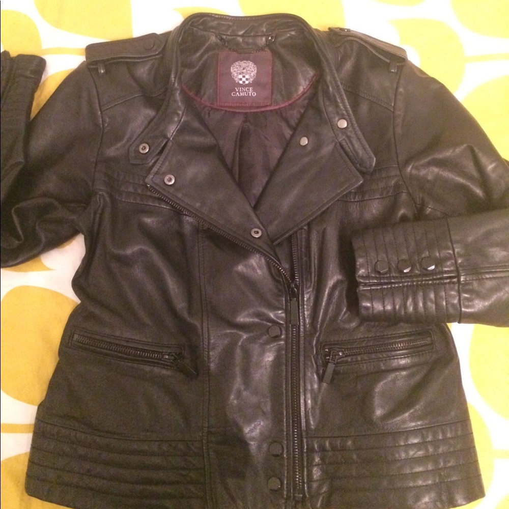 Vince Camuto lamb leather Moto jacket