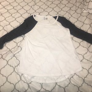 DIVIDED (H&M) Brand White & Grey Baseball Tee-NWOT
