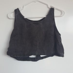 Grey Brandy Melville Ladder Back Crop Top