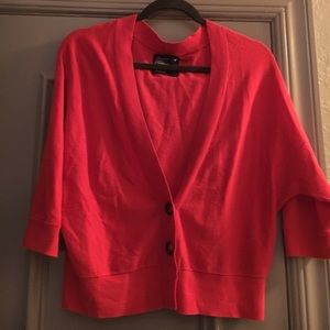 3/4 sleeve orange-ish/red sweater