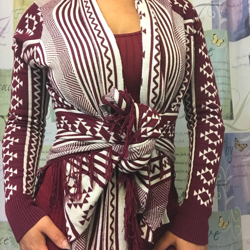 Red and white jacket