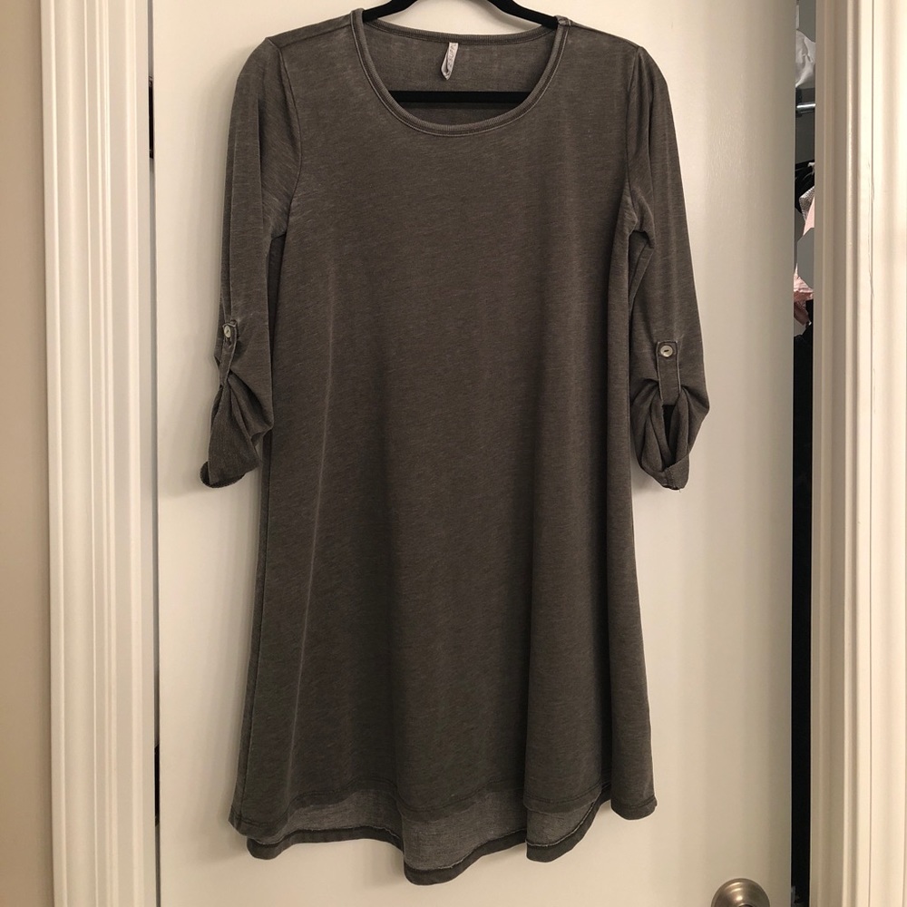 Olive Green Sweatshirt Dress