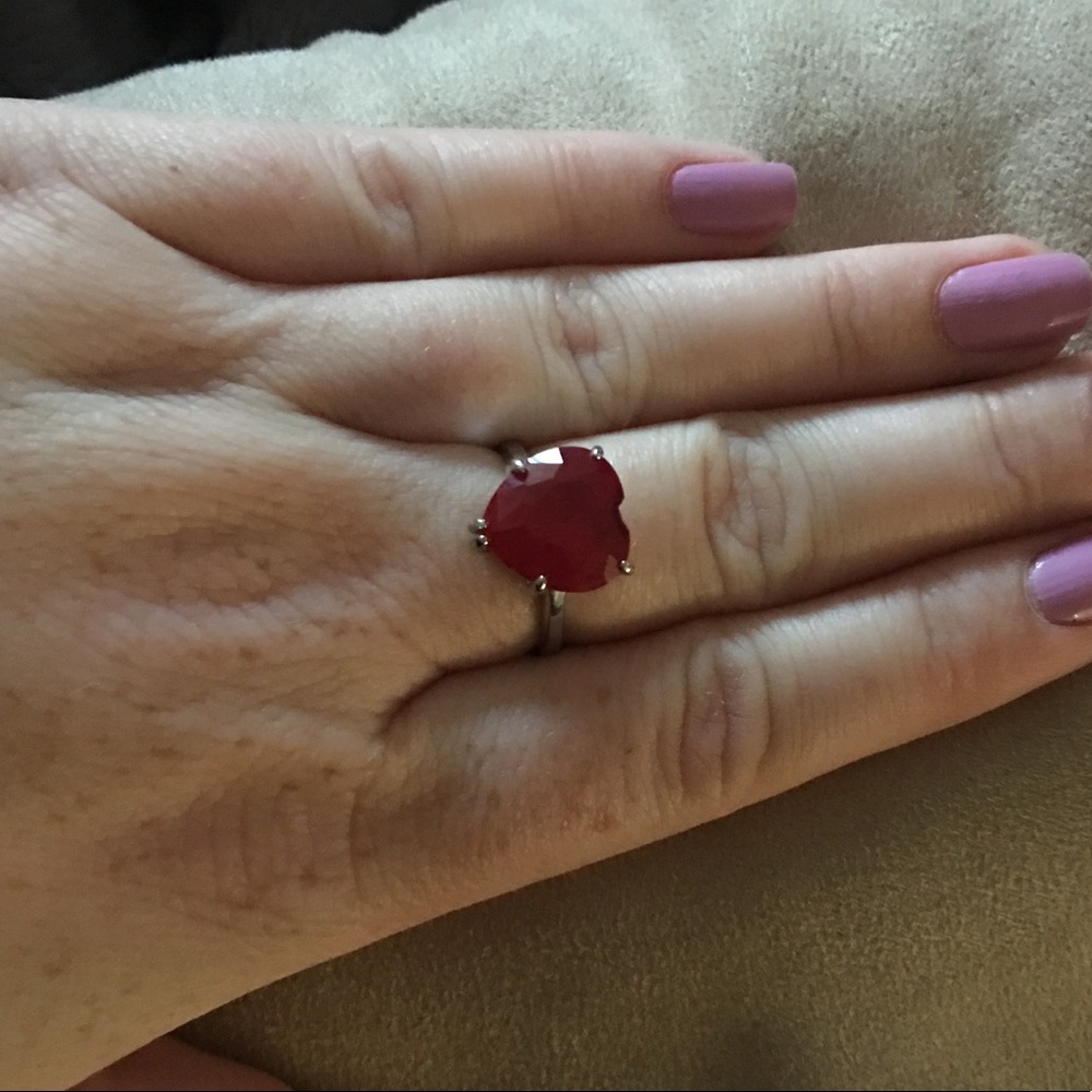Red Heart Ruby Ring