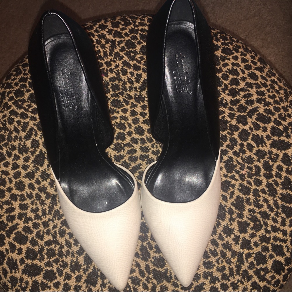 Charlotte Russe Creme & Black Pumps- 8- Worn Once