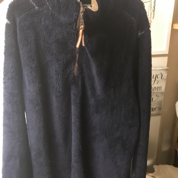 True Grit Pile 1/2 Zip Pullover Navy - Picture 2 of 3