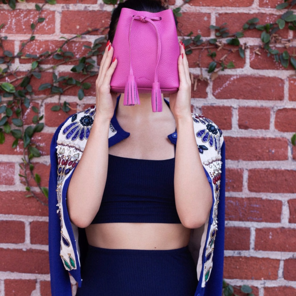 Shaffer LA Leather Mini Crossbody Bucket Bag - Picture 4 of 8