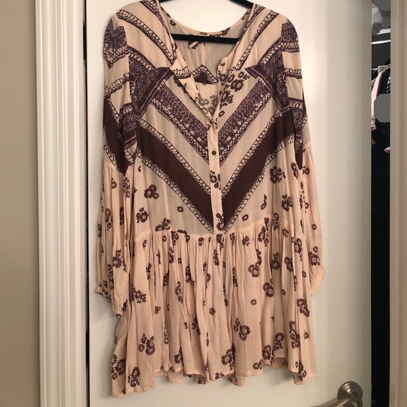 Pink and Brown Free People Dress - Picture 1 of 4