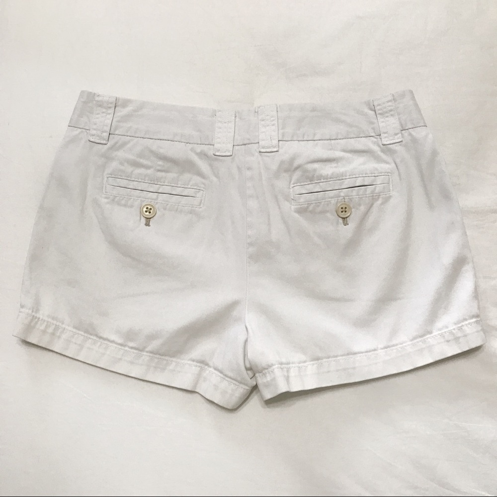 J. Crew white 3 inch chino shorts, size 6