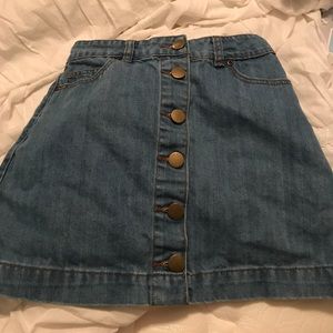 Button Up Jean Skirt