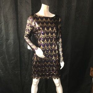 Scalloped Sequins Bodycon Dress