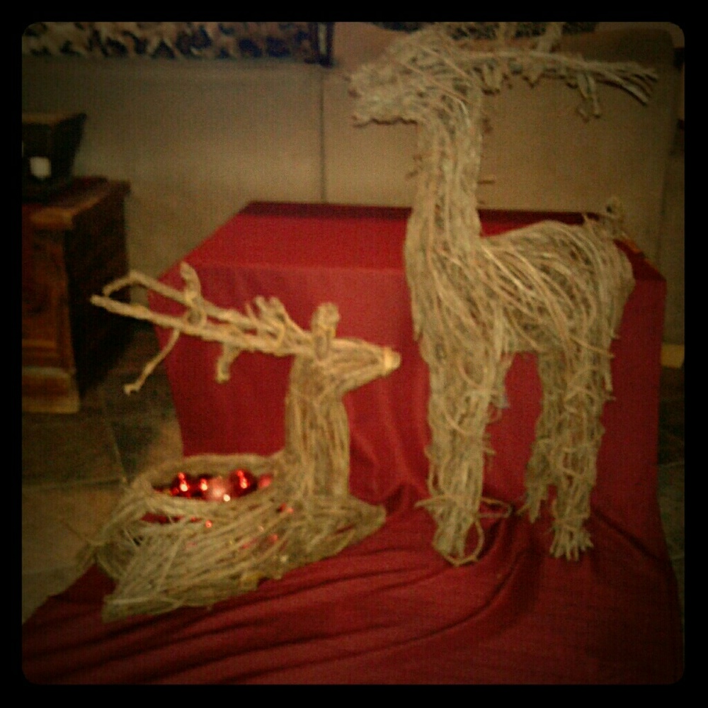 Large reindeer figures