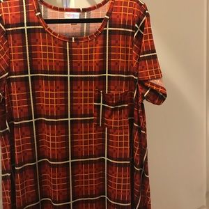 Lularoe Carly dress size L plaid