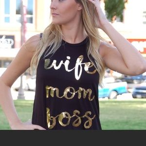 Wife mom boss muscle tank