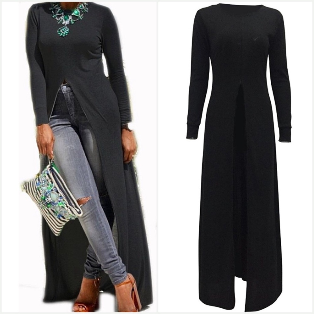 Long Sleeve Front Split Top - Picture 2 of 3