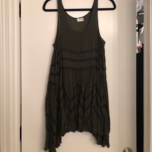 Voile and Lace Slip in Olive