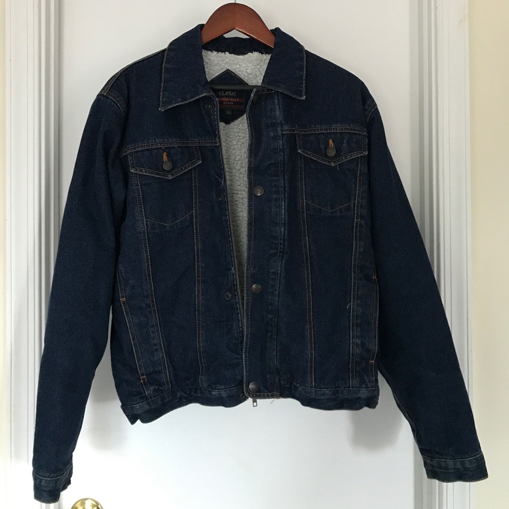 Sherpa Lined Men's Denim Jacket
