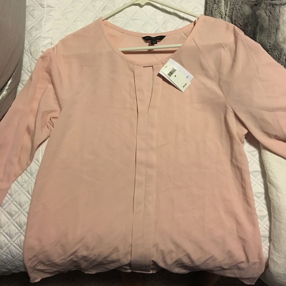 NWT Banana republic light pink long sleeve
