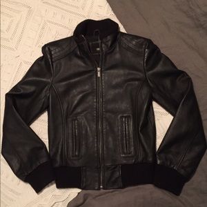Leather moto jacket, size small