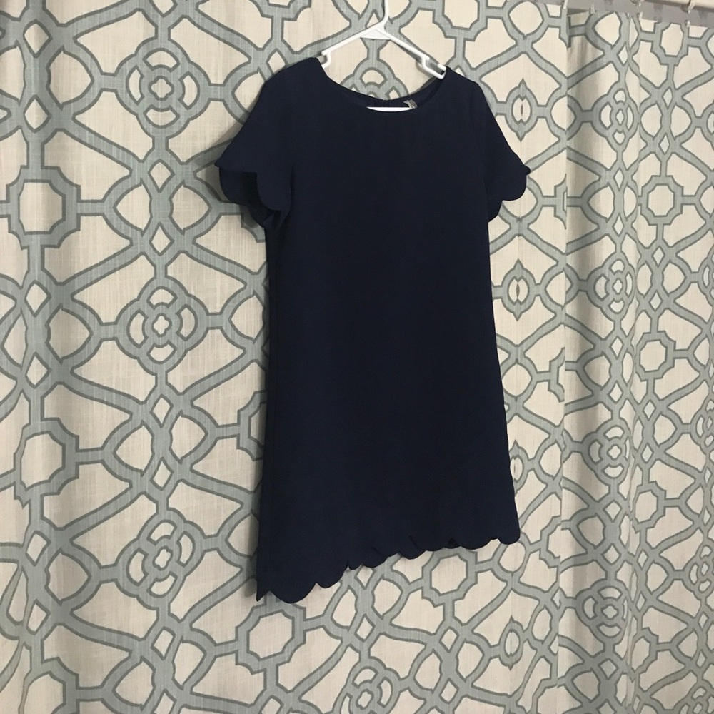 Navy blue scalloped dress