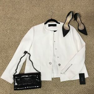 White Zara basic collection blazer