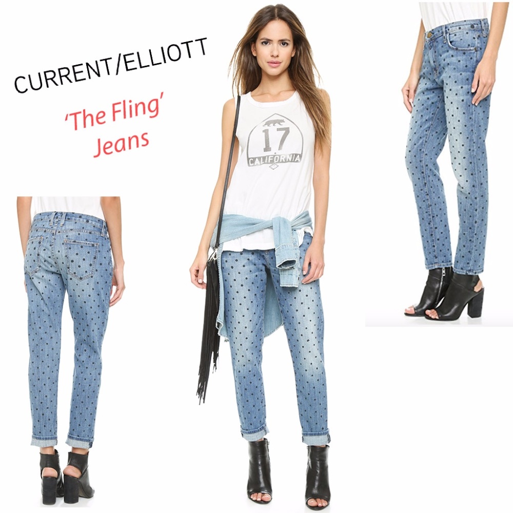 Current / Elliot 'The Fling' Jeans - Polka Dots