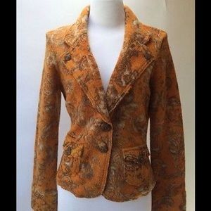 Moth Anthropologie Paisley Wool Blazer Size M