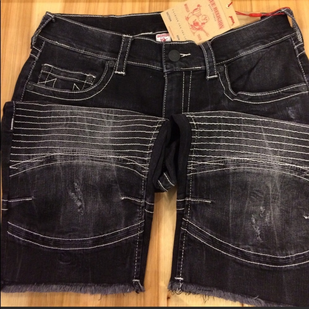 True Religion Moto jean shorts