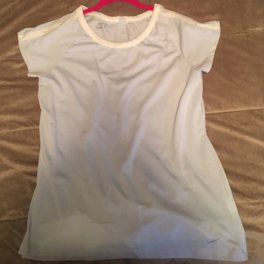 NIKE golf light blue dri-fit top