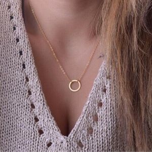 ⭐️ Lovely Boho Minimalist Karma Gold Dipped Circle Necklace ⭐️